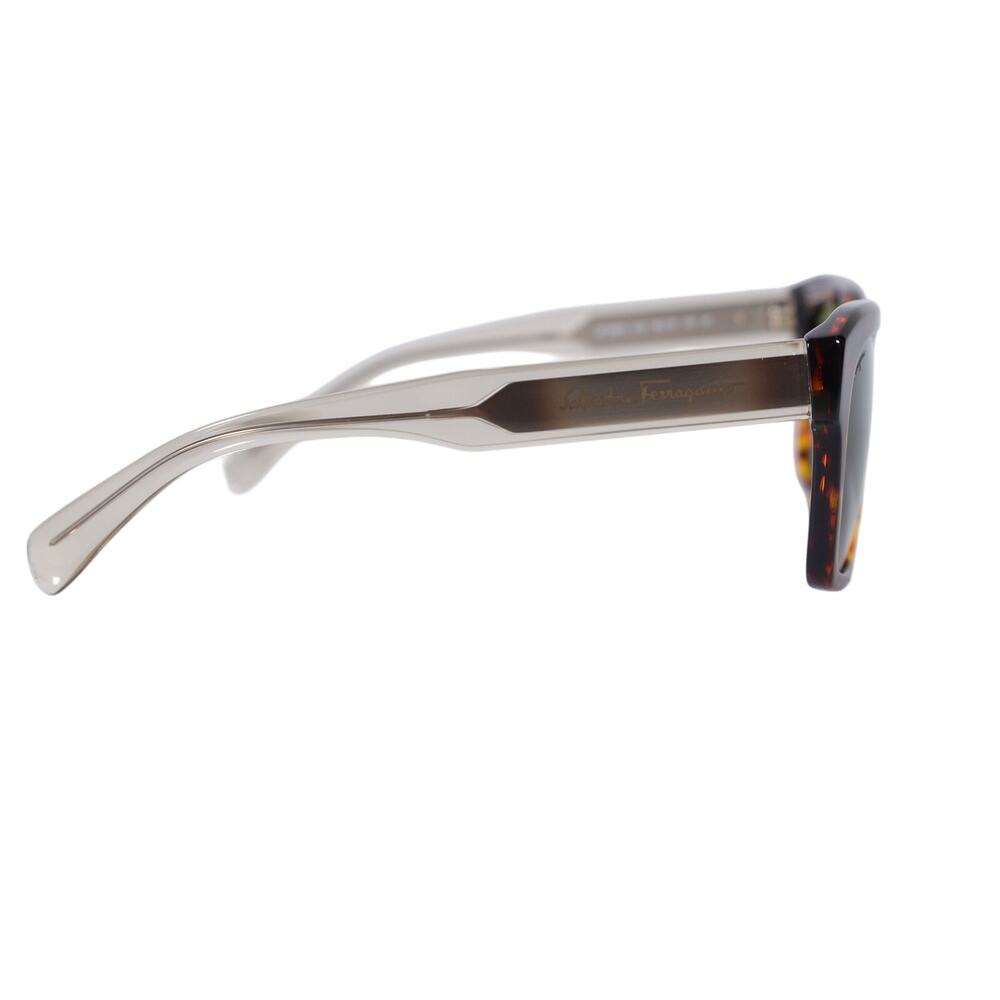 Salvatore Ferragamo Square Designer Sunglasses  - Dark Tortoise / Green - NWT - Picture 3 of 9